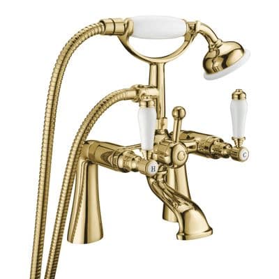 Deva GE03/501 Georgian Traditional Lever Gold Bath Shower Mixer Tap