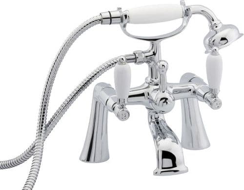 Deva GE03 Georgian Traditional Ceramic Lever Chrome Bath Shower Mixer Tap