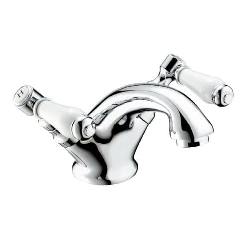 Deva GE04 Georgian Traditional Lever Chrome Mono Basin Mixer Tap with Pop Up Waste