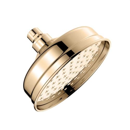 Deva HEAH02/G 6" 151mm Gold Apron Rose Shower Head with Swivel Joint