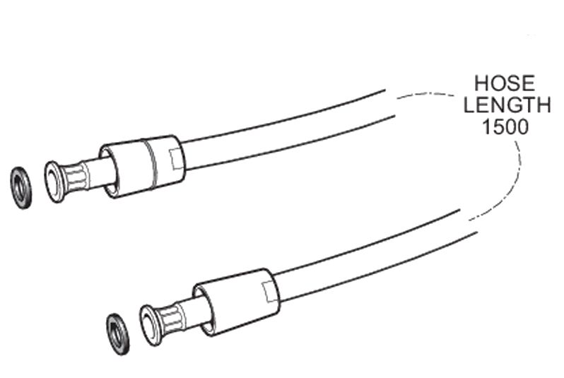 Deva HOS1.5PVS07 Smooth 1.5m Silver PVC Shower Hose - 1500mm