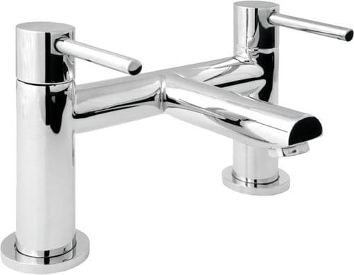 Deva INS108 Insignia Lever Chrome Pillar Mounted Bath Filler Mixer Tap