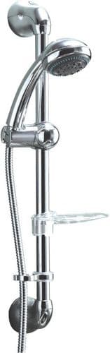 Deva KITM03 Shower Slider Rail Kit with Chrome Plated 5 Function Handset