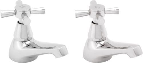 Deva MILAN101 Milan Chrome Cross Handle Basin Taps (pair)