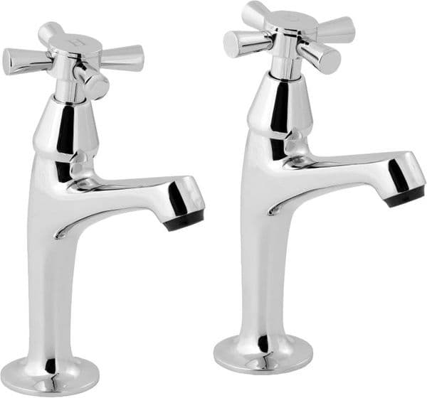 Deva MILAN103 Milan Cross Handle Chrome Kitchen Sink Taps (pair)