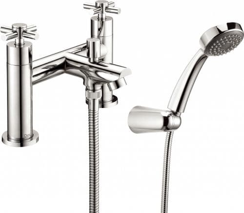 Deva MOT106 Motif Cross Handle Chrome Bath Shower Mixer Tap