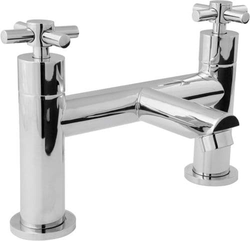 Deva MOT108 Motif Cross Handle Chrome Bath Filler Mixer Tap