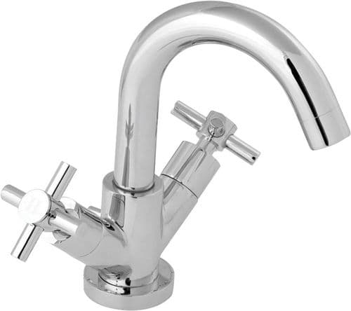 Deva MOT113 Motif Cross Handle Chrome Mono Basin Mixer Tap with Press Top Waste