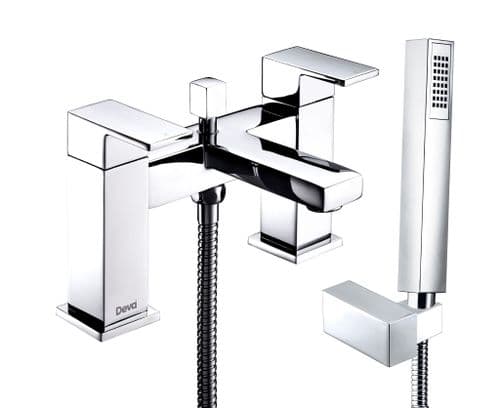 Deva SAVV2106 Savvi Square Lever Deck Mounted Chrome Bath Shower Mixer Tap