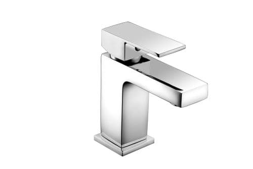 Deva SAVV2113 Savvi Square Lever Chrome Mono Basin Mixer Tap inc Press Top Waste