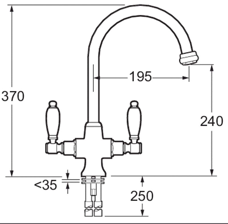 Deva SM056 Georgian Traditional Chrome Mono Kitchen Sink Mixer Tap