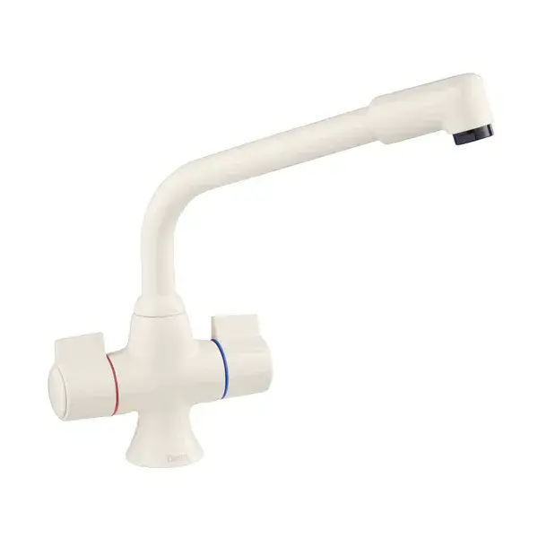 Deva SMS172/004 Sauris Beige Mono Kitchen Sink Mixer Tap with Divided Flow