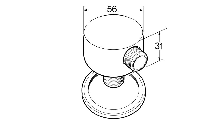 Deva SPE01/G Gold Round Shower Valve Hose Connector Wall Outlet Elbow