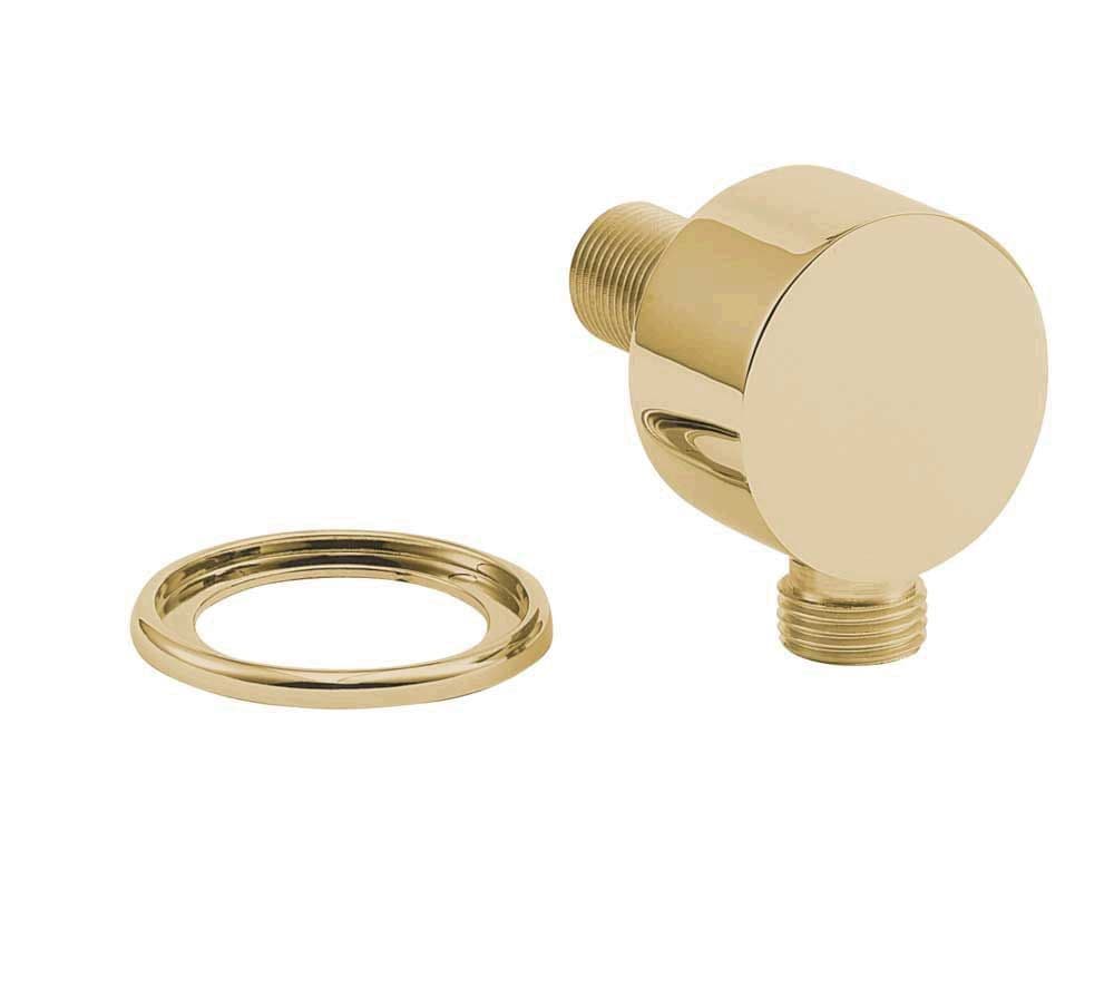 Deva SPE01/G Gold Round Shower Valve Hose Connector Wall Outlet Elbow