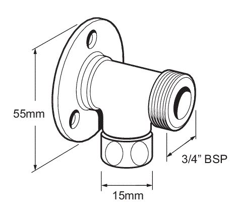 Deva SPE04 Chrome Exposed Pipework Elbows (pair) for Bar Shower Valves