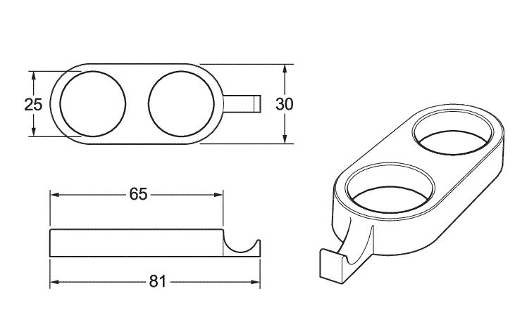 Deva SPE08 Chrome Hose Retainer for Riser Rail Showers
