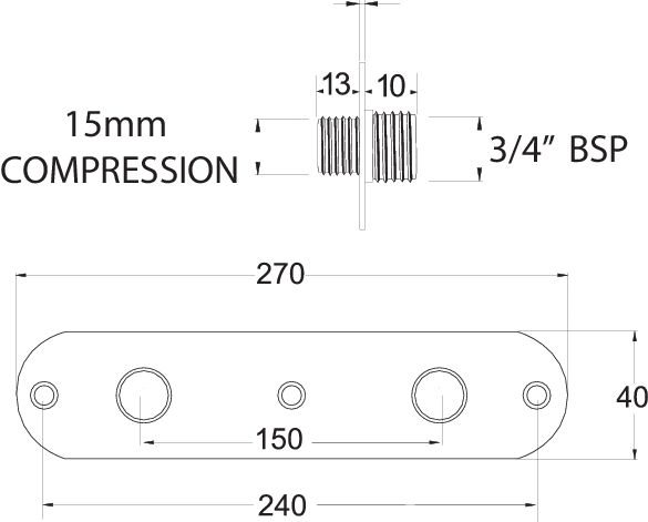Deva SPE10 Chrome Wall Plate for Installation of Bar Showers