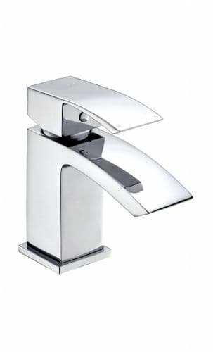 Deva SWO2113 Swoop Curved Spout Chrome Mono Basin Mixer Tap inc Press Top Waste