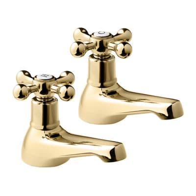 Deva TUD02/501 Tudor Traditional Gold Bath Taps (pair)