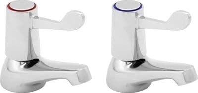 Deva VL101 Vitality Lever Action Chrome Basin Hot & Cold Taps 3