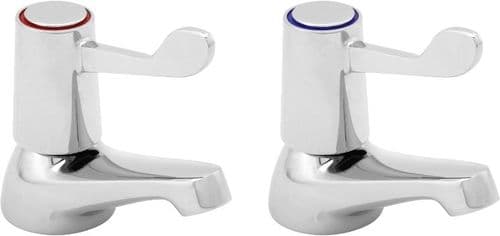 Deva VL101 Vitality Lever Action Chrome Basin Hot & Cold Taps 3" Lever