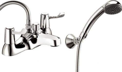 Deva VL106 Vitality Lever Action Chrome Deck Mounted Bath Shower Mixer Tap 3" Lever