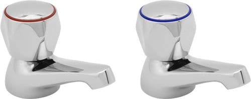 Deva VR101 Vitality Chrome Basin Hot & Cold Round Handle Taps