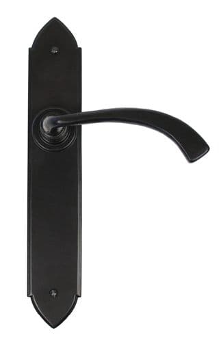 From The Anvil 33137 Black Gothic Curved Sprung Lever Latch Set
