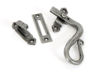 From The Anvil 33709 Pewter Locking Shepherd's Crook Fastener - RH