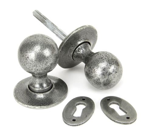From The Anvil 33778 Pewter Round Mortice/Rim Knob Set