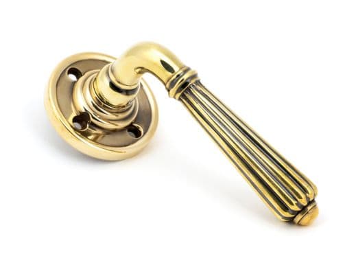 From The Anvil 45309 Aged Brass Hinton Lever on Rose Set