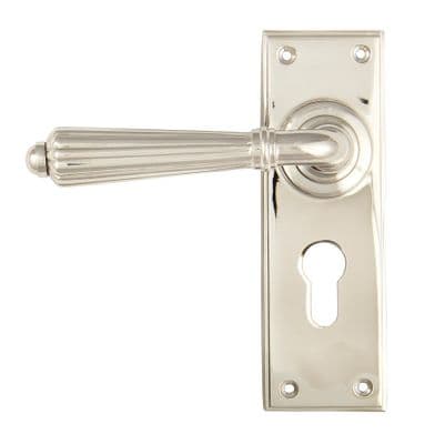 From The Anvil 45325 Polished Nickel Hinton Lever Euro Set
