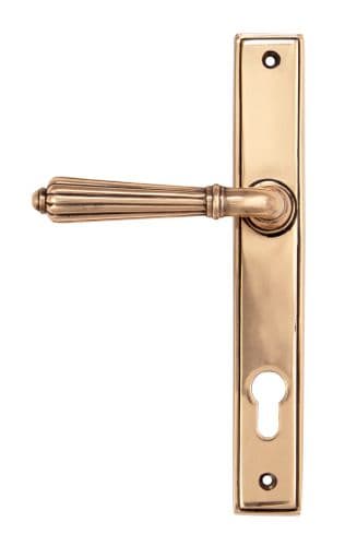 From The Anvil 45338 Polished Bronze Hinton Slimline Lever Espag. Lock Set