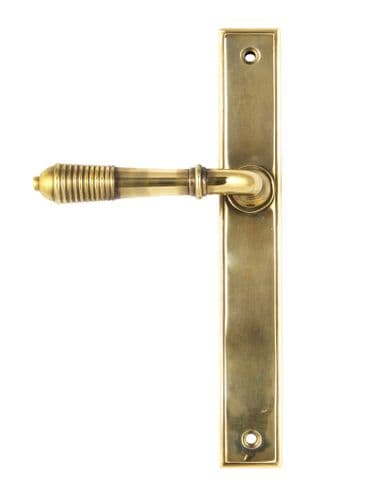 From The Anvil 45419 Aged Brass Reeded Slimline Lever Latch Set