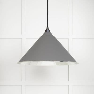 From The Anvil 45433BL Hammered Nickel Hockley Pendant in Bluff