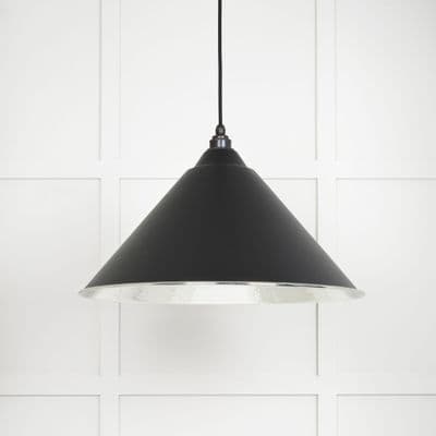 From The Anvil 45433EB Hammered Nickel Hockley Pendant in Elan Black