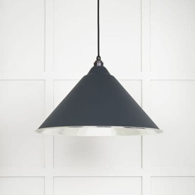 From The Anvil 45433SO Hammered Nickel Hockley Pendant in Soot