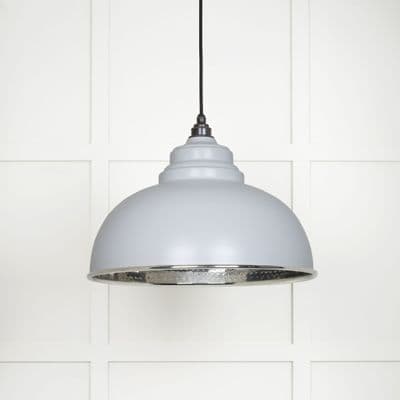 From The Anvil 45472BI Hammered Nickel Harborne Pendant in Birch