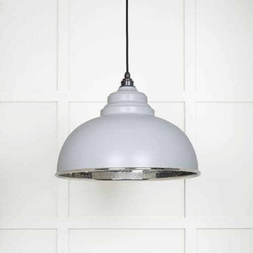 From The Anvil 45472BI Hammered Nickel Harborne Pendant in Birch