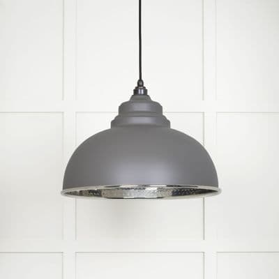 From The Anvil 45472BL Hammered Nickel Harborne Pendant in Bluff