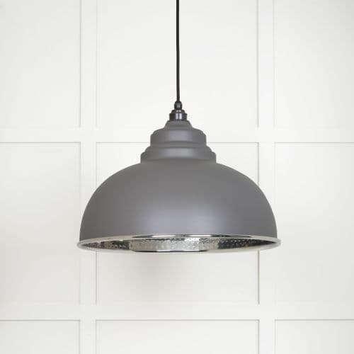 From The Anvil 45472BL Hammered Nickel Harborne Pendant in Bluff