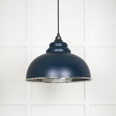 From The Anvil 45472DU Hammered Nickel Harborne Pendant in Dusk