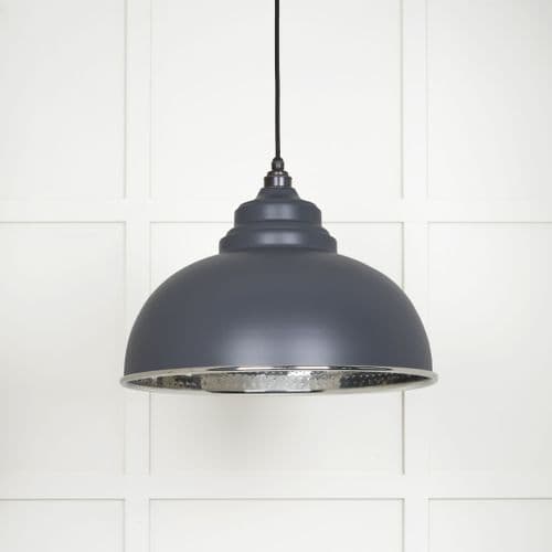 From The Anvil 45472SL Hammered Nickel Harborne Pendant in Slate