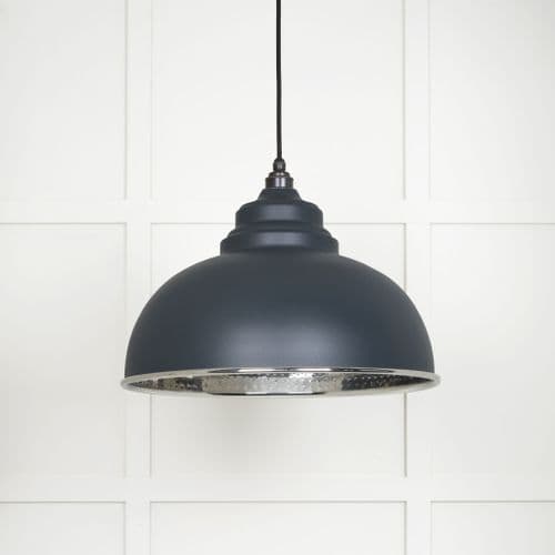 From The Anvil 45472SO Hammered Nickel Harborne Pendant in Soot