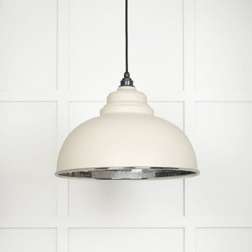 From The Anvil 45472TE Hammered Nickel Harborne Pendant in Teasel
