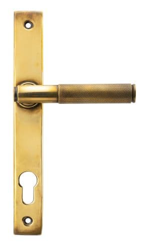 From The Anvil 45499 Aged Brass Brompton Slimline Lever Espag. Lock Set