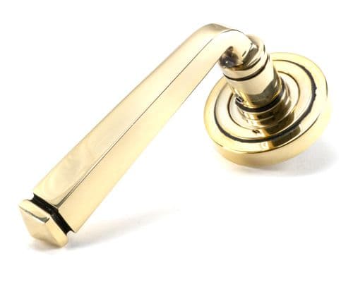 From The Anvil 45612 Aged Brass Avon Round Lever on Rose Set (Art Deco)