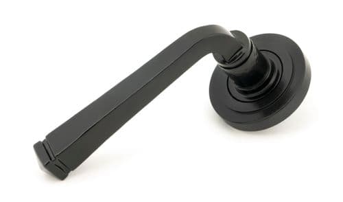 From The Anvil 45624 Black Avon Round Lever on Rose Set (Art Deco)