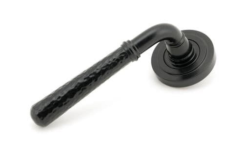From The Anvil 45648 Black Hammered Newbury Lever on Rose Set (Art Deco)