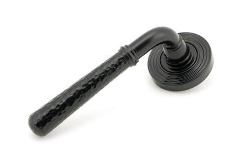 From The Anvil 45649 Black Hammered Newbury Lever on Rose Set (Beehive)